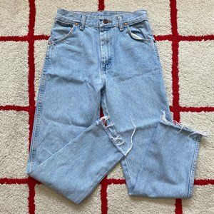 Wrangler High Rise Boyfriend Raw Edge Denim Jeans